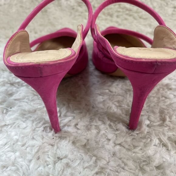 Schultz Hot Pink suede Mules 4”heels pointed toe Size9B - Picture 4 of 8